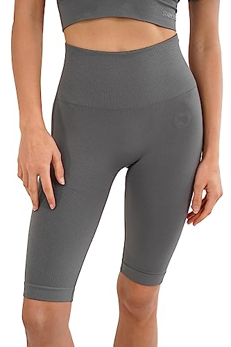 STARK SOUL Radler Shorts - High Waist für Damen - grau, Größe L von STARK SOUL