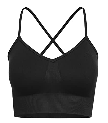 STARK SOUL Seamless Bra -Opaque- mit herausnehmbaren Cups, vielseitiger, funktionaler Damen Sport BH | Schwarz | Größe: L von STARK SOUL