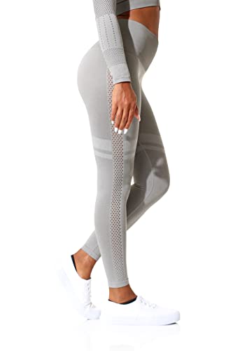 Seamless Sport Leggings - High Waist für Damen | in grau-Melange, Größe S von STARK SOUL