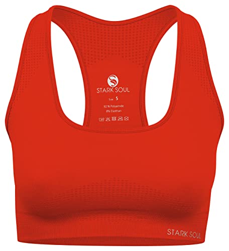 STARK SOUL Sport BH - herausnehmbare Cups, Medium Support | Luscious Red, Größe M von STARK SOUL