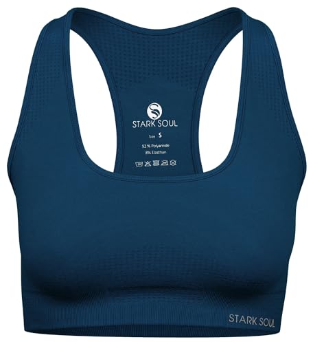 STARK SOUL Sport BH - herausnehmbare Cups, Medium Support | Marineblau, Größe M von STARK SOUL