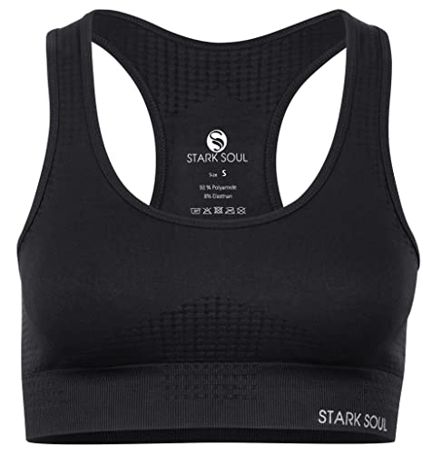 STARK SOUL Sport BH - herausnehmbare Cups, Medium Support | Schwarz, Größe XL von STARK SOUL