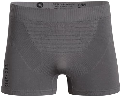 STARK SOUL Sport Boxershorts Herren Seamless Sportunterwäsche -Performance- Boxer Männer, leicht und Atmungsaktiv, Grau, Gr: M/L von STARK SOUL