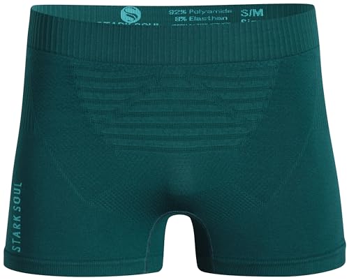STARK SOUL Sport Boxershorts Herren Seamless Sportunterwäsche -Performance- Boxer Männer, leicht und Atmungsaktiv, Petrol, Gr: M/L von STARK SOUL