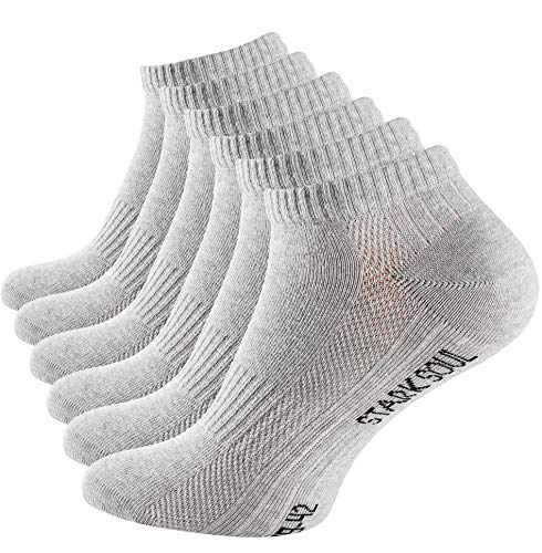 STARK SOUL Sport & Lifestyle Sneaker Socken in Premium Qualität | Unisex für Damen & Herren | 6 Paar | Gr. 35-38, grau melànge von STARK SOUL