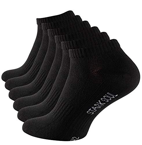 STARK SOUL Sport & Lifestyle Sneaker Socken in Premium Qualität | Unisex für Damen & Herren | 6 Paar | Gr. 35-38, schwarz von STARK SOUL