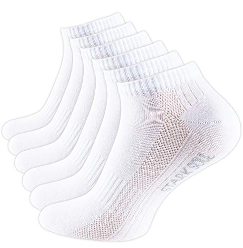 STARK SOUL Sport & Lifestyle Sneaker Socken in Premium Qualität | Unisex für Damen & Herren | 6 Paar | Gr. 39-42, weiss von STARK SOUL