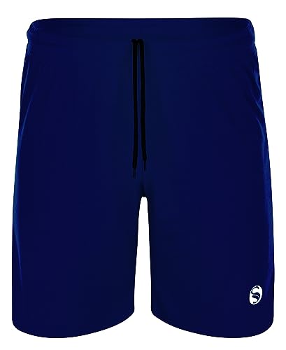 Sporthose kurz ohne Innenslip - feuchtigkeitstransportierende Trainingshose, elastischer Bund, Herren und Kinder Größen, Marineblau, Größe L von STARK SOUL