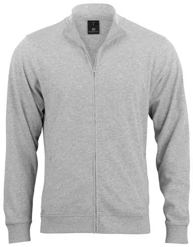 Sweatjacke BLANK, mit Stehkragen, Reißverschluss und 2 Schubtaschen | French Terry Grau XXL von STARK SOUL