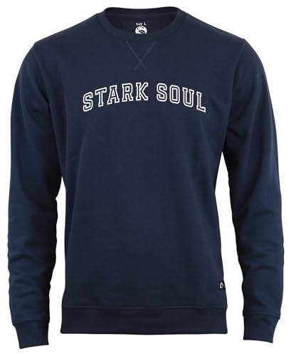STARK SOUL Sweatshirt College Rundhals-Sweater Unisex | 270 GSM - innen angeraut - Baumwolle Marine Gr M von STARK SOUL