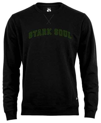 STARK SOUL Sweatshirt College Rundhals-Sweater Unisex | 270 GSM - innen angeraut - Baumwolle Schwarz Gr L von STARK SOUL