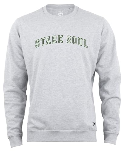 STARK SOUL Sweatshirt College Rundhals-Sweater Unisex | 270 GSM - innen angeraut - Baumwolle grau Gr M von STARK SOUL