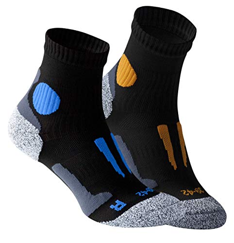 STARK SOUL Unisex 2074_A Socken, Schwarz-Blau + Schwarz/Orange, 35-38 von STARK SOUL