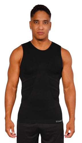 Tanktop Unterzieh-Shirts Ärmellos Seamless - WARM UP -, Herren Sport Top | Farbe: Schwarz | Grösse: L/XL von STARK SOUL