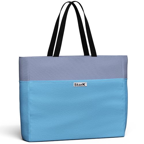 Strandtasche mit Reißverschluss - Faltbare Badetasche XXL für Familie - Wasserabweisende Badetasche mit verschließbarem Innenfach - 50 Liter Beach Bag von StarK