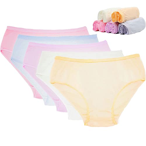 STARLY 10pcs Frauen Einweg 100% Reine Baumwolle Unterwäsche Reise Höschen Oma Briefs Weiß/Mehrfarbig (10Pk) (Mehrfarbig, Groß - Taille 81-93cm) von STARLY