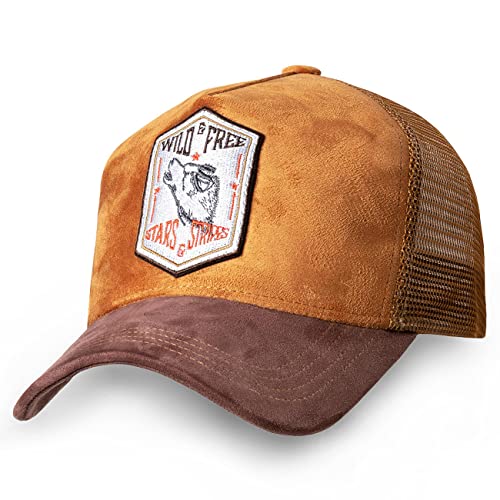 STARS & STRIPES Trucker Cap Wild & Free – Western-Cap in Wildlederoptik mit Bestickung & Snapback-Verschluss von STARS & STRIPES