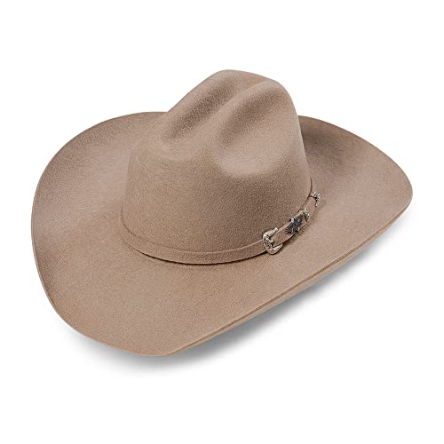 STARS & STRIPES Cattleman Style Woolfilz Cowboyhut Houston - Westernhut Cattlemanhut Cowboyhut Westernmode Woolfilzhut für Damen und Herren (as3, Numeric, Numeric_61, Sand) von STARS & STRIPES