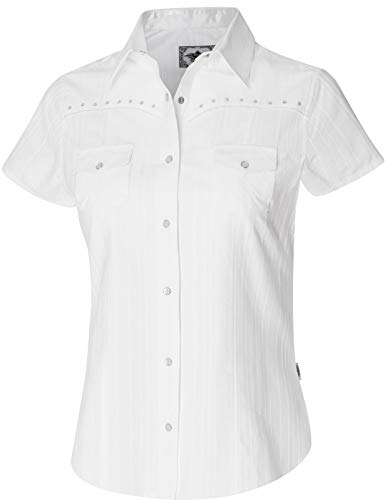 STARS & STRIPES Amelie Westernbluse für Damen – Kurzarm, Strassdetails & Satinakzente von STARS & STRIPES
