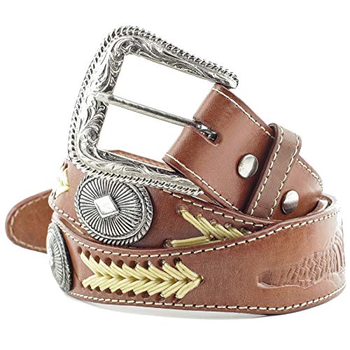 STARS & STRIPES Gürtel Ledergürtel Westerngürtel Biker Cowboy Leder Unisex »WG-14« Gr.34 / 86cm von STARS & STRIPES