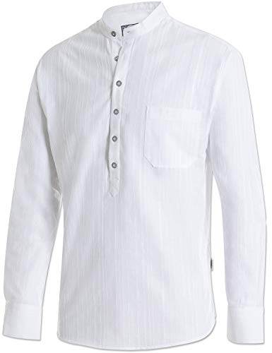 STARS & STRIPES Westernhemd Farmer – Weißes Old-Style-Jacquardhemd mit Stehkragen & Metallknöpfen von STARS & STRIPES