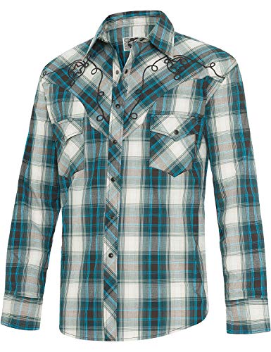 STARS & STRIPES Herren Hemd Westernhemd Biker Country Cowboy Western Westernstyle »Jeff Blue« Gr.3XL von STARS & STRIPES