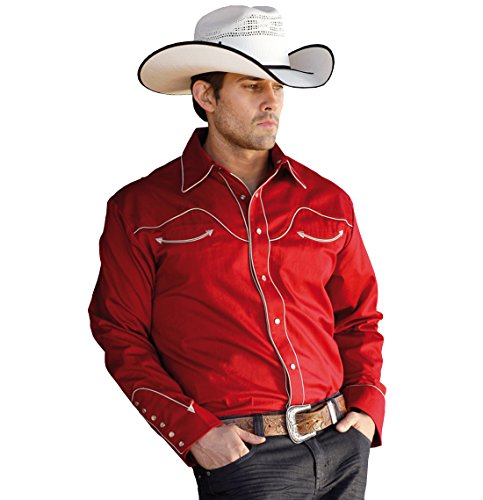 STARS & STRIPES Herren Westernhemd Jack Red & Jack Black - Herren Westernmode Westernbekleidung (Rot, L) von STARS & STRIPES