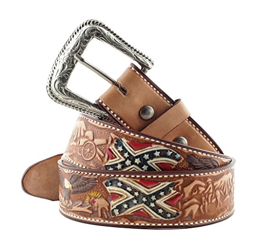 STARS & STRIPES Ledergürtel bzw. Westerngürtel WG-12 Ledergürtel Westerngürtel Westernkleidung Cowboygürtel Belt (86 cm) Braun von STARS & STRIPES