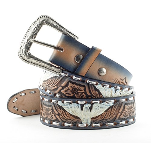 STARS & STRIPES Ledergürtel bzw. Westerngürtel WG-35 Ledergürtel Westerngürtel Westernkleidung Cowboygürtel Belt (120 cm) Braun von STARS & STRIPES