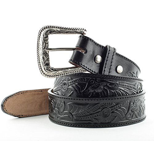 STARS & STRIPES Ledergürtel bzw. Westerngürtel WG-42 Ledergürtel Westerngürtel Westernkleidung Cowboygürtel Belt (81 cm) Schwarz von STARS & STRIPES