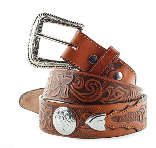 STARS & STRIPES Ledergürtel bzw. Westerngürtel WG-51 Ledergürtel Westerngürtel Westernkleidung Cowboygürtel Belt (86 cm) Braun von STARS & STRIPES