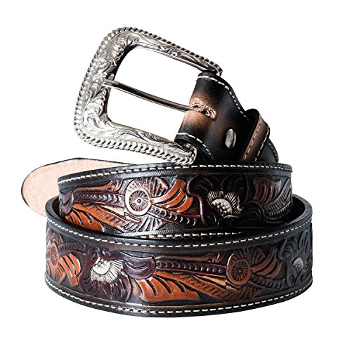 STARS & STRIPES Ledergürtel bzw. Westerngürtel WG-98 Ledergürtel Westerngürtel Westernkleidung Cowboygürtel Belt (100 cm) Braun von STARS & STRIPES