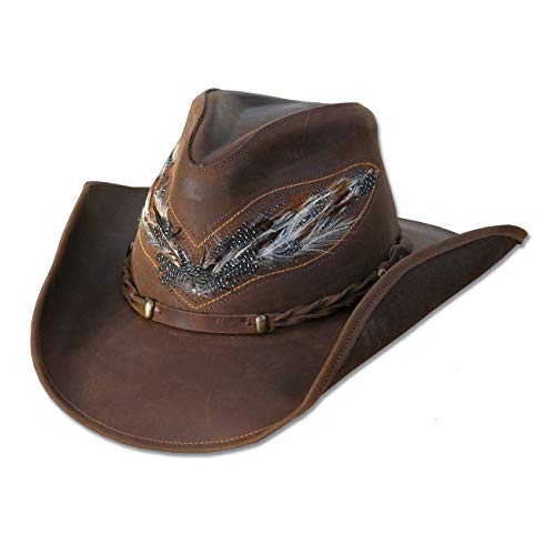 STARS & STRIPES Outback Lederhut – Hochwertiger Western Cowboyhut aus Nubukleder von STARS & STRIPES