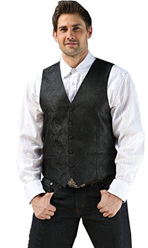 STARS & STRIPES Old Style Herren Western Weste Lincoln - Westernwear-Shopo Edition Vintage Oldstyle Westernkleidung Westernbekleidung Old Style Herren Weste (Small) Schwarz von STARS & STRIPES