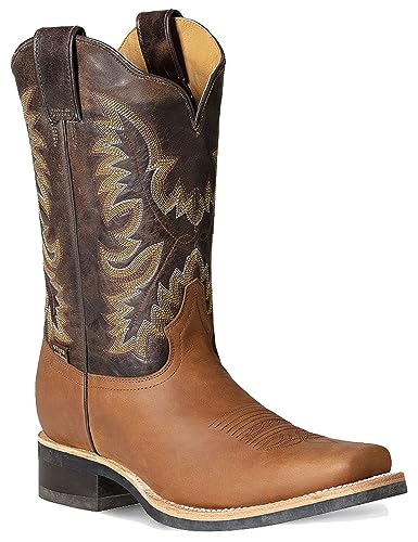 STARS & STRIPES WB-55 Unisex-Cowboystiefel Braun – Handgefertigte Rindsleder-Boots mit Stickereien & Goodyear-Sohle von STARS & STRIPES