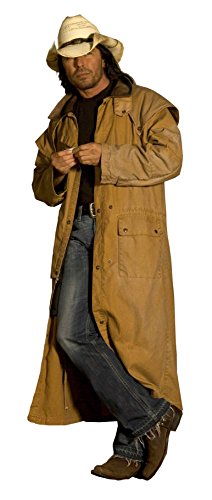 STARS & STRIPES Western Duster Goldfield - Westernwear-Shop Edition Westernkleidung Outdoor Bekleidung Herren Freizeitjacke Outdoorjacke Westernjacke Herren Oilskin Duster (X-Large) Beige (S) von STARS & STRIPES