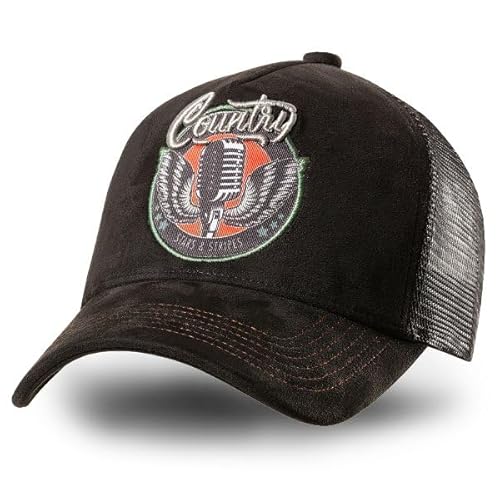 STARS & STRIPES Western-Mode Trucker Cap Country – Braun & Weiß mit Bestickung & Mesh-Einsatz | Verstellbare Snapback-Cap von STARS & STRIPES