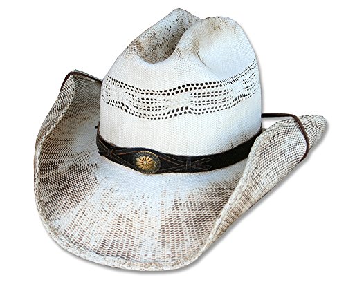 STARS & STRIPES Western Strohhut Snake Westernhut Cowboyhut Westernkleidung Strohhut für Damen und Herren (Small) Beige von STARS & STRIPES