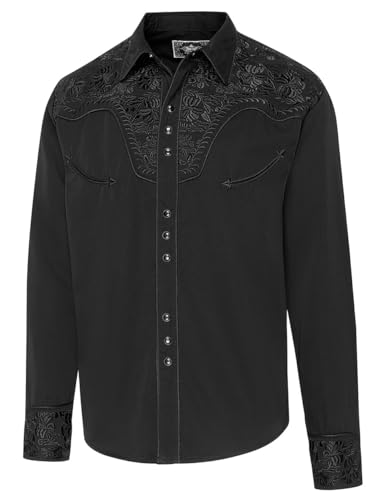 STARS & STRIPES Westernhemd Brody – Schwarz mit Kordelpaspelierung & Stickerei | Authentischer Western-Look von STARS & STRIPES