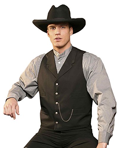 Stars & Stripes Old Style Western Weste EARP Vintage Oldstyle Weste Westernkleidung Westernbekleidung (Medium) Schwarz von Westernwear-Shop