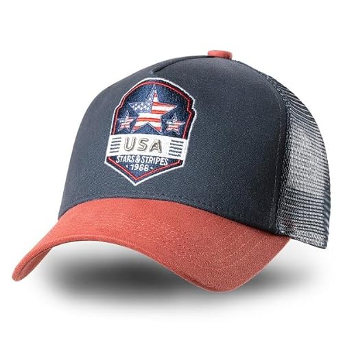 tars & Stripes Western-Mode Trucker Cap USA – 2-Farbig mit Bestickung & Mesh-Einsatz | Verstellbare Snapback-Cap von STARS & STRIPES