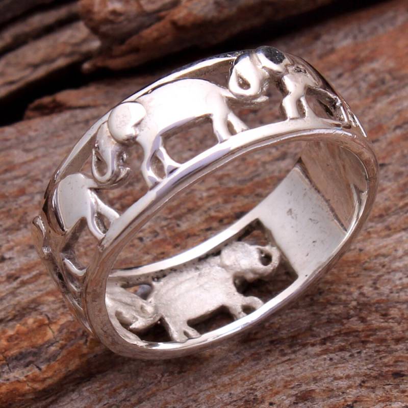 Elefant Band Charme Silber Stilvoller Ring Für Einzigartiges Geschenk - 925 Sterling Handgemachter Designer Schmuck- Frauen von STARSILVERUSA