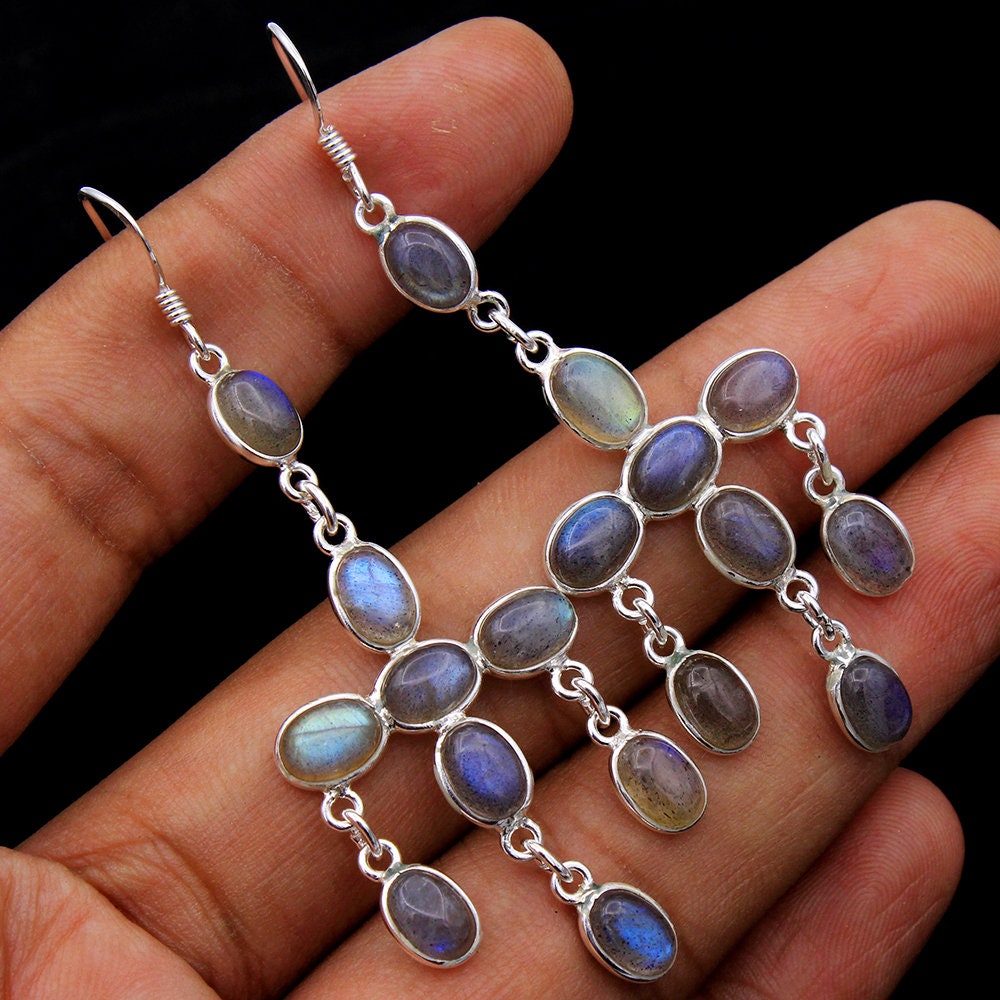 Labradorit Ohrring, Frauen Baumeln, Handgemachte Geschenk Für Sie, Geburtstag Geschenk, Mutter von STARSILVERUSA