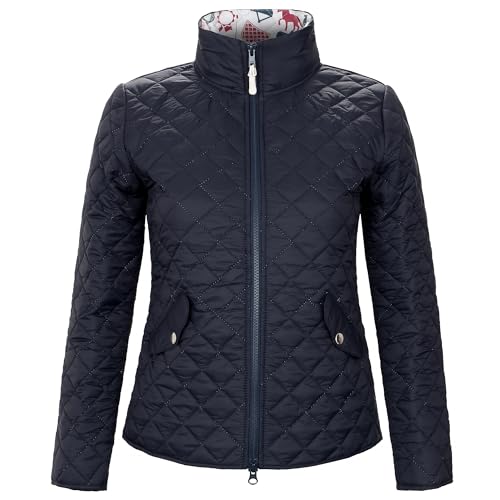 START Reitjacke Kinder – leichte Steppjacke 100 % Polyester, Zwei-Wege-Reißverschluss, Druckknopf-Taschen, hoher Kragen, dekoratives Pferdefutter - Ruby (Dunkelblau, 164) von START ENJOY THE RIDE