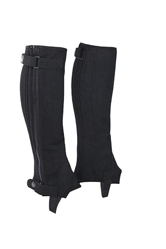 START Reitchaps für Kinder & Erwachsene – waschbare Mini-Chaps aus Kunstleder mit seitlichem Reißverschluss & elastischem Einsatz – Amara (Schwarz, 8) von START ENJOY THE RIDE