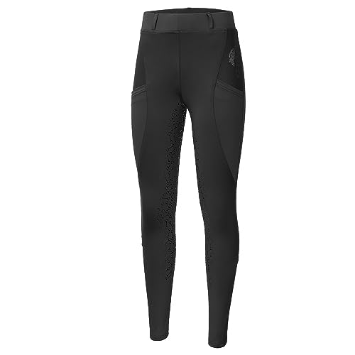 Start Kensington Damen Reitleggins mit Silikonvollbesatz und Handytasche - Reitsport-Hosen für Damen, Reithose Kinder Mädchen, Reiterhosen Mädchen Damen (as3, Numeric, Numeric_170, Schwarz) von START ENJOY THE RIDE