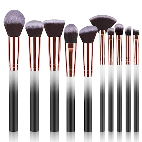 10 Stück Professionelle Kosmetik Make-Up Pinsel - Start Makers Make Up Pinsel Set - Premium Foundation Puderpinsel Lidschatten Blush Schminkpinsel Set von START MAKERS