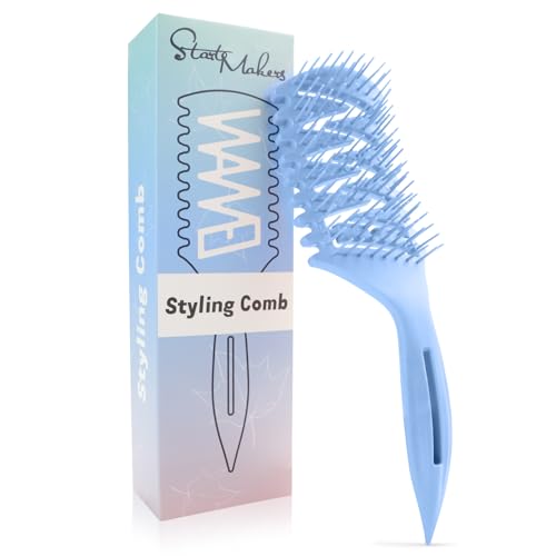 Start Makers Define Curl Styling Haarbürste, Wet & Dry Multifunktions Lockige Haarbürste Stylingbürste zum Entwirren, Kämmen, Formen und Definieren von Locken, Haarbürste für Frauen und Männer (Blau) von START MAKERS