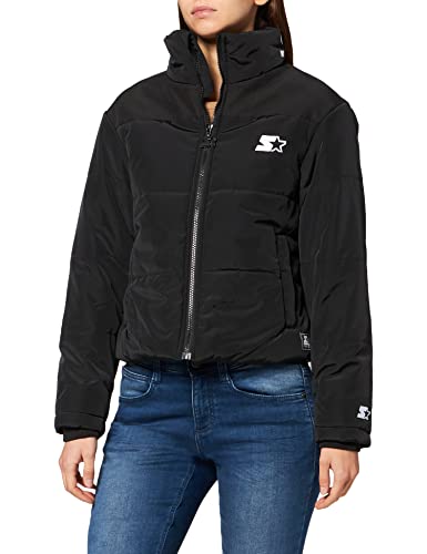 STARTER BLACK LABEL Damen Ladies Starter Logo Puffer Jacket Black, L von STARTER BLACK LABEL