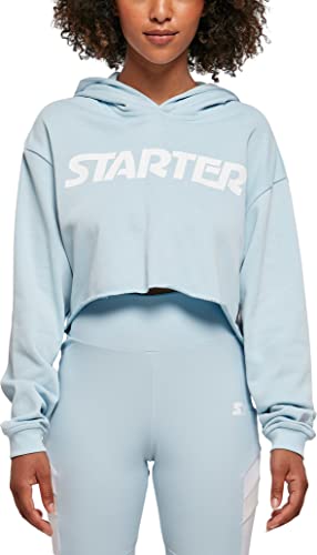 STARTER BLACK LABEL Damen Kapuzenpullover Ladies Starter Cropped Hoody, Farbe icewaterblue, Größe S von STARTER BLACK LABEL